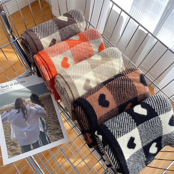 Doppelseitiger Chunky Love Karoschal für Damen