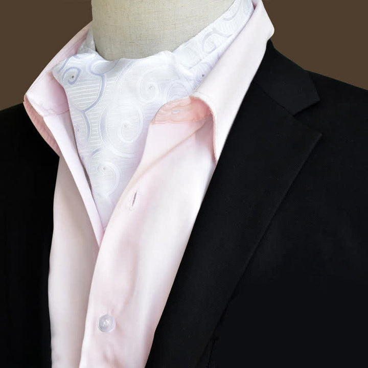 Weißer Freizeitball Herren Floral Ascot Paisley Cravat