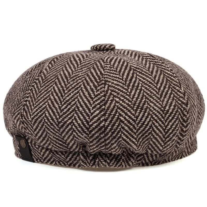 Peaky Hat Fischgrätenmuster Achteckige Baskenmütze - image 3