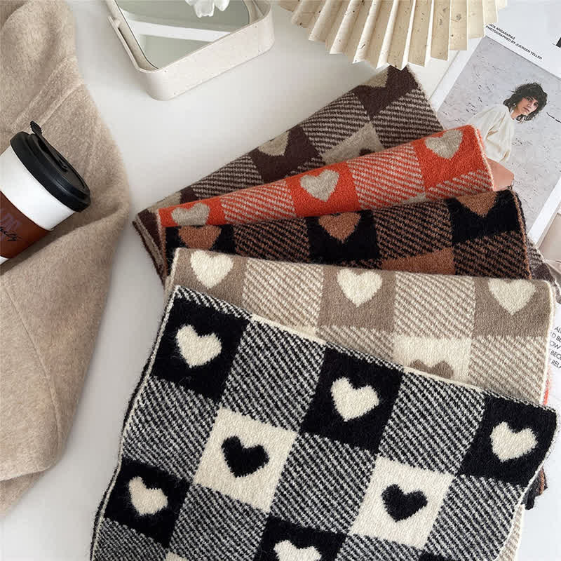 Doppelseitiger Chunky Love Karoschal für Damen