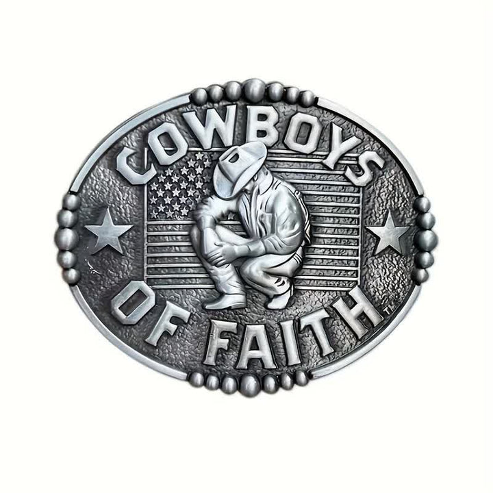Herren DIY Cowboys Of Faith Schnalle Ledergürtel