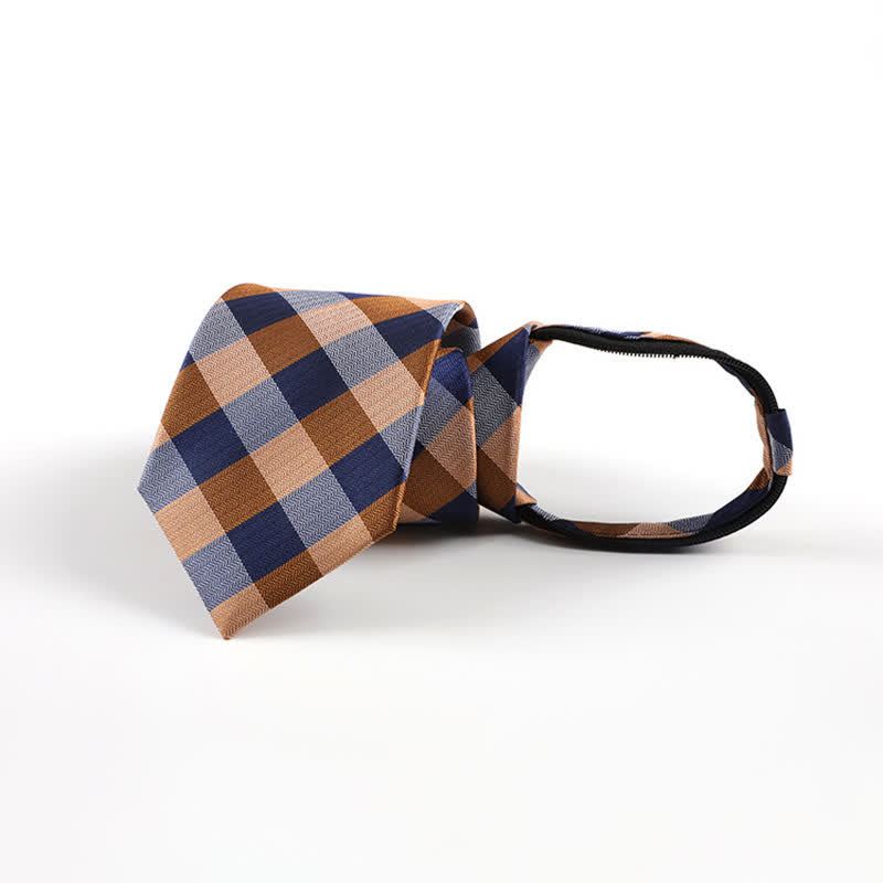Herren Blend Color Reißverschluss Krawatte Kariert Krawatte - image 1