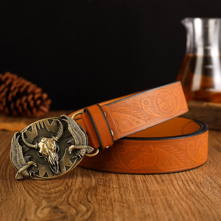 Herren Vintage Bull &amp; Dual Eagles Ledergürtel