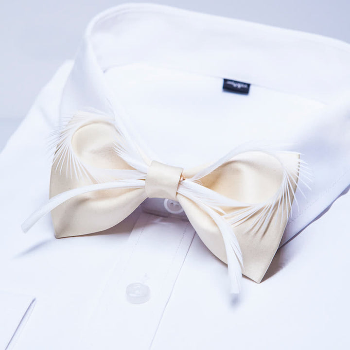 Herren Champagner Feder Schleife