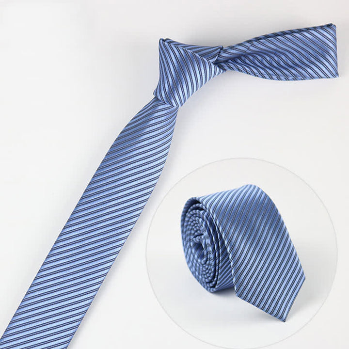Herren Krawatte, einfarbig Grau, Blau, Weiß, Köper für den täglichen Gebrauch - Marineblau - image 2