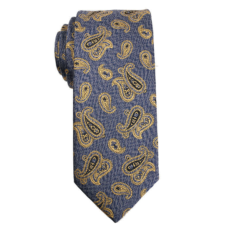 Gold-orangefarbene Paisley-Krawatte für Herren 