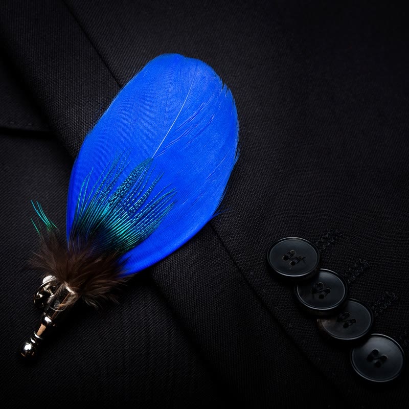 Oxford Blaue Pfauenfederfliege mit Reversnadel