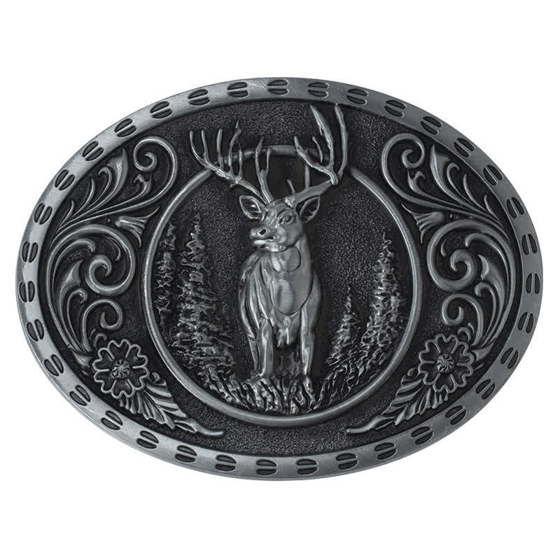 Herren DIY Deer Hunter American Flag Schnalle Ledergürtel