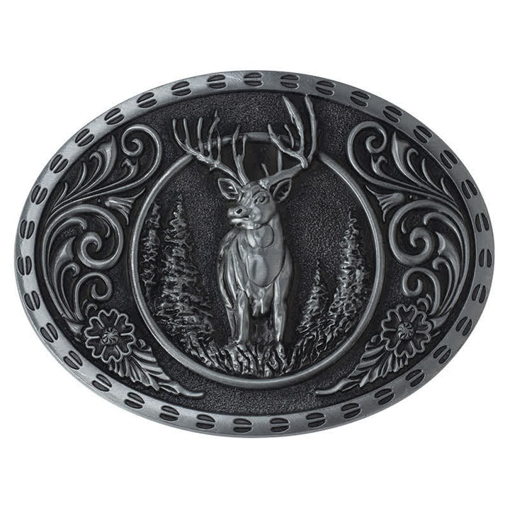 Herren DIY Deer Hunter American Flag Schnalle Ledergürtel