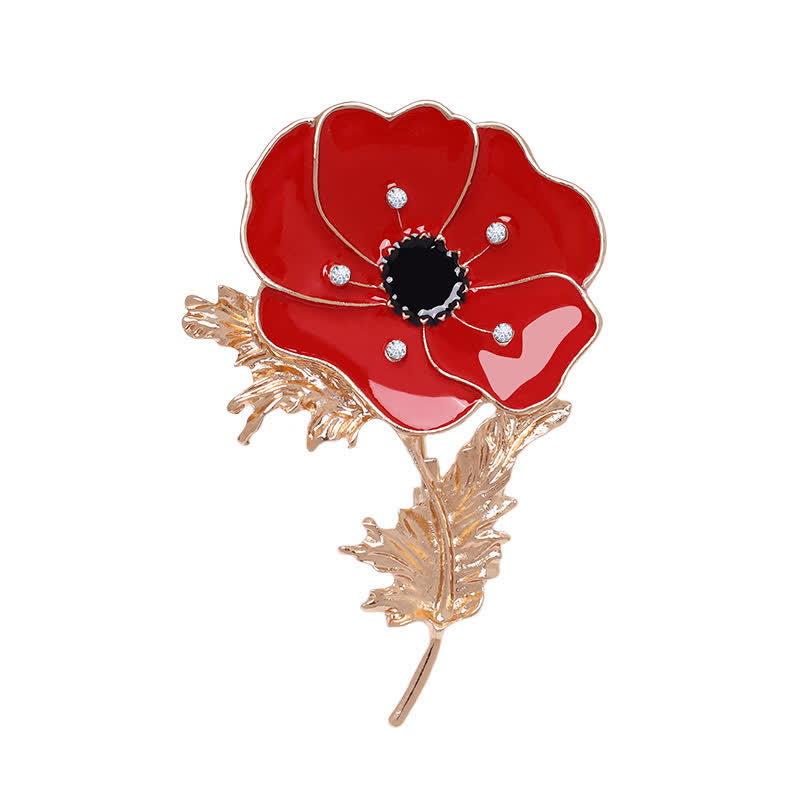 Vintage-Ölgemälde-Mohnblumen-Brosche für Frauen