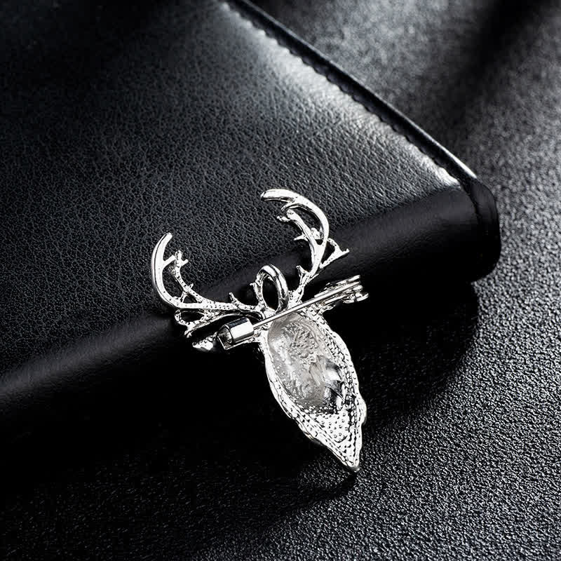 Herren Strass Hirschkopf Brosche