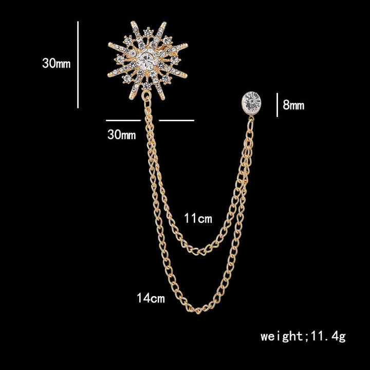 Glitzernde achteckige Sternquasten-Brosche für Männer - image 8