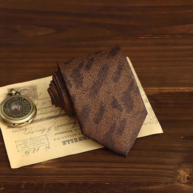 Vintage Graffiti gestreifte Krawatte für Männer - Braun - image 1