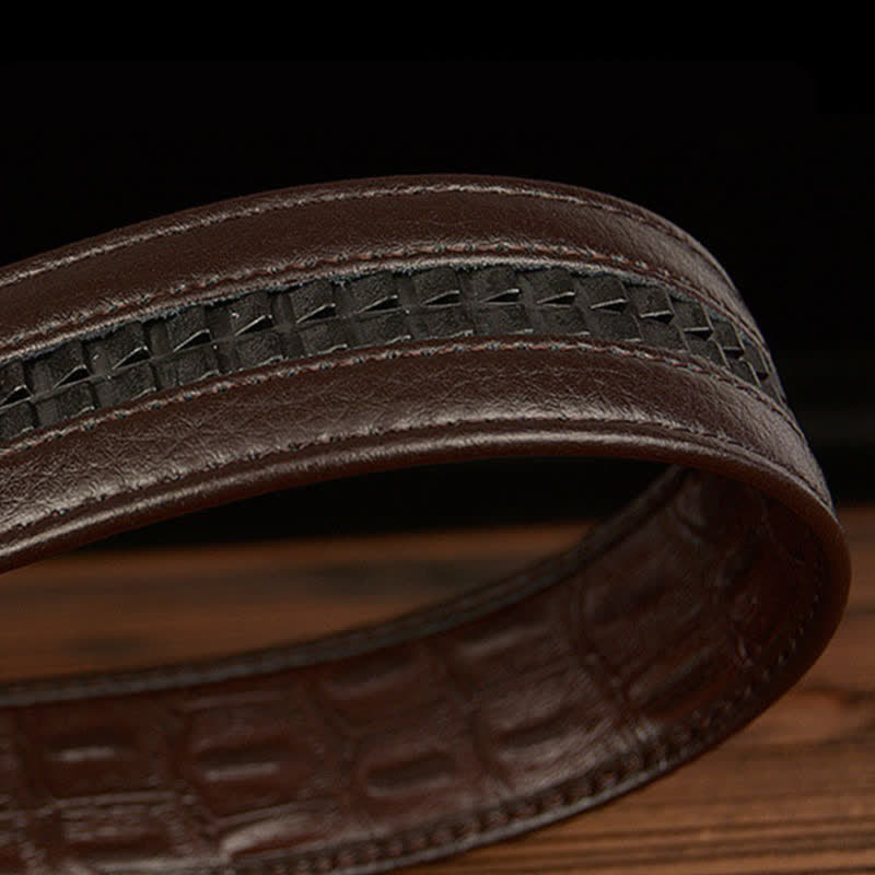 Herren Krokodilschnalle Alligator-Muster Ledergürtel