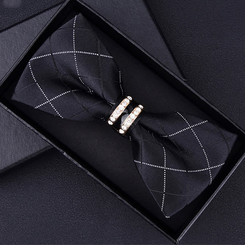 Herren Fliege mit Blumen Paisley, Streifen und Strass