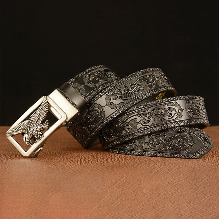 Herren Vintage Gürtel mit Adler Schnalle aus Leder