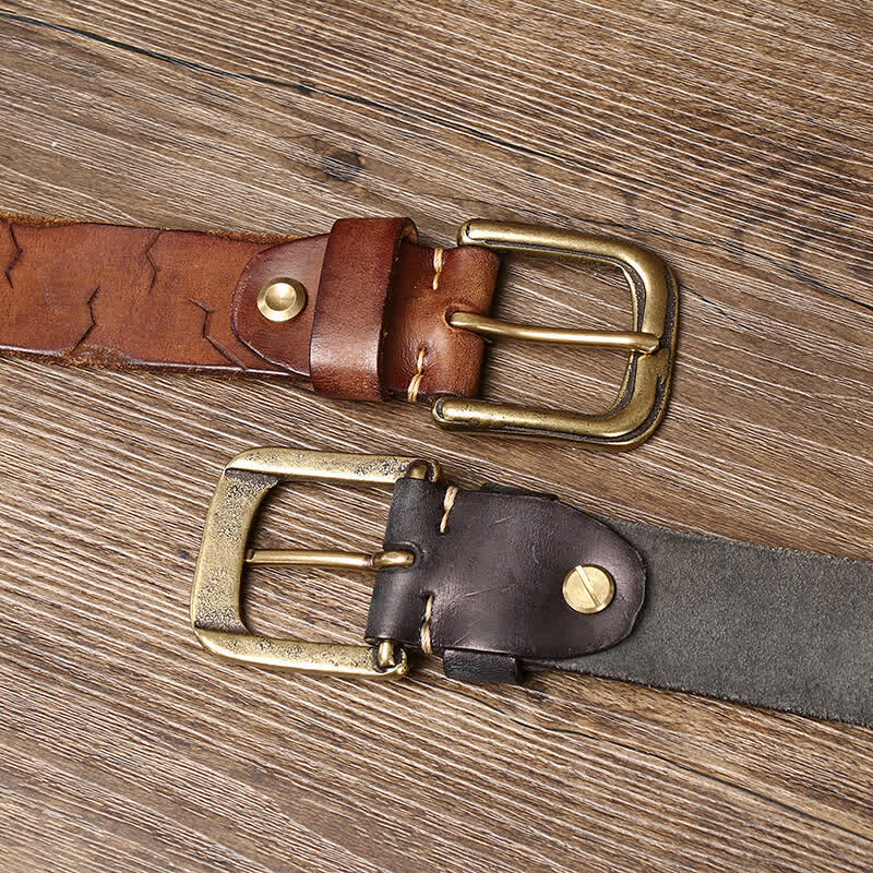 Herren-Gürtel mit geschnitztem Schiffsanker-Design