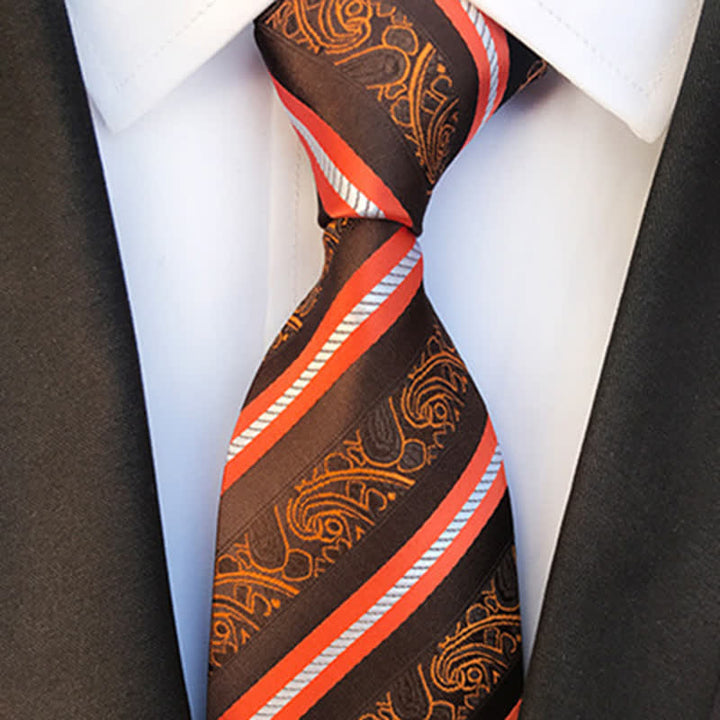Herrenkrawatte mit Mix Paisley Streifen