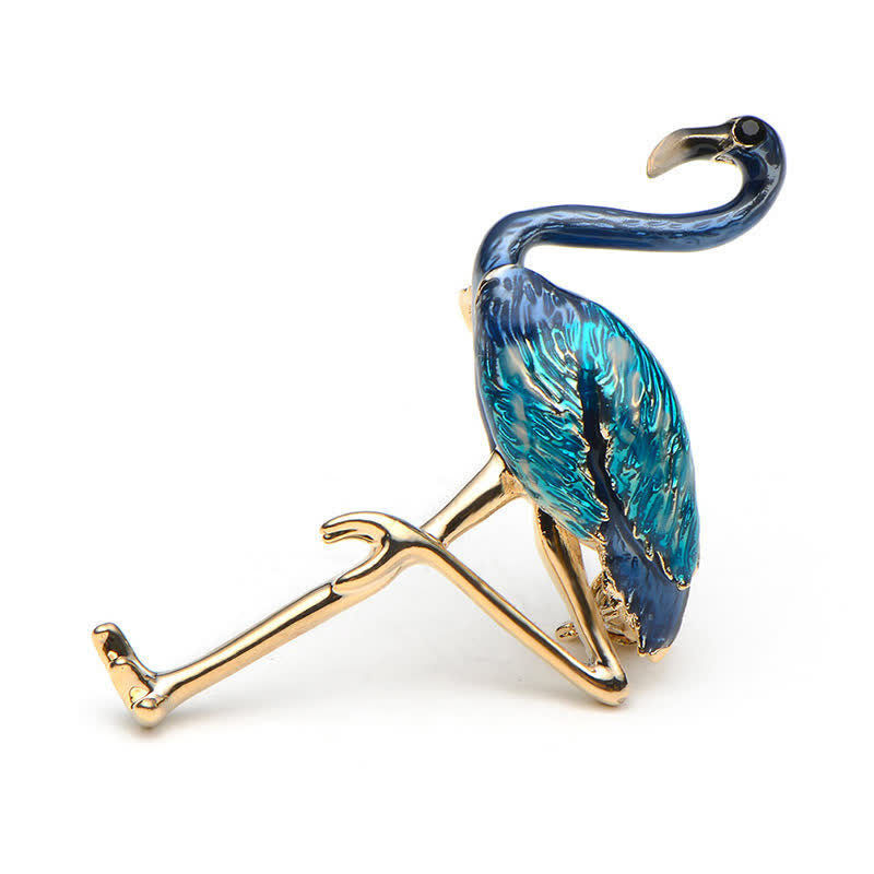 Frauen Exotische Emaille Flamingo Brosche