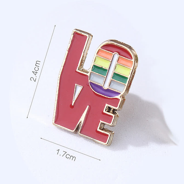4 Stück Love Is Love Regenbogenflagge Pride Brosche