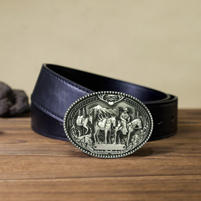 Herren DIY Cowboy Ritter Führt Pferd Schnalle Ledergürtel