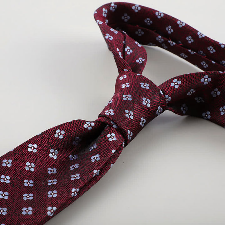 Krawatte mit kleiner geometrischer Blumenstruktur für Herren