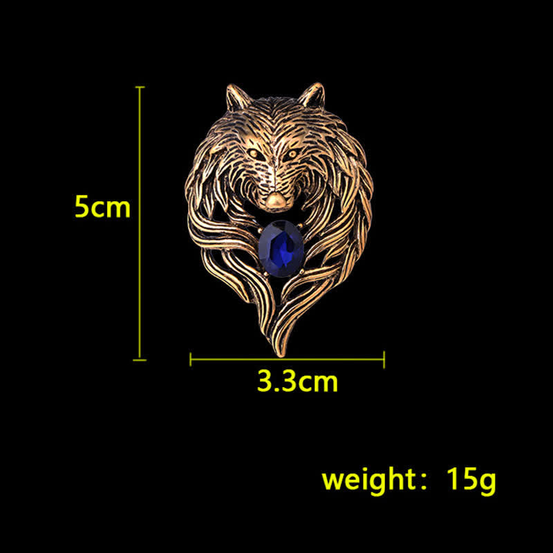 Herren Legendärer Wolfskopf Brosche