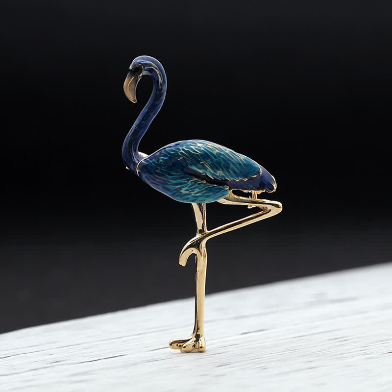 Frauen Exotische Emaille Flamingo Brosche