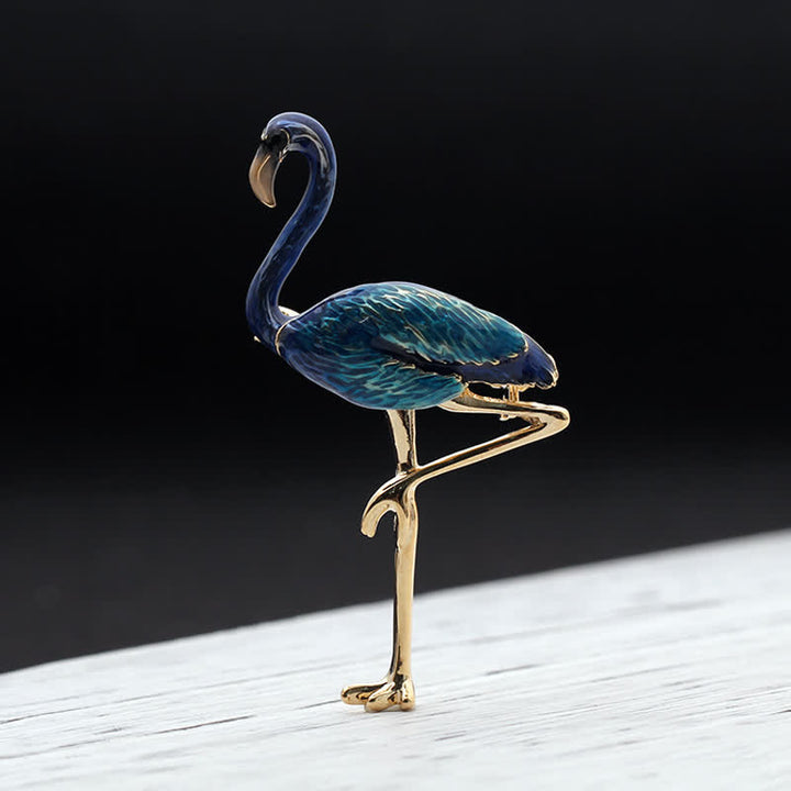Frauen Exotische Emaille Flamingo Brosche