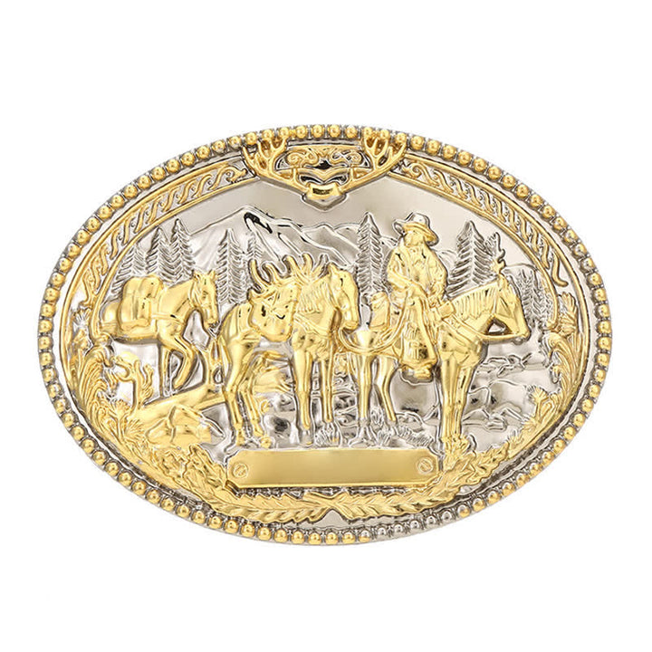Herren DIY Cowboy Ritter Führt Pferd Schnalle Ledergürtel
