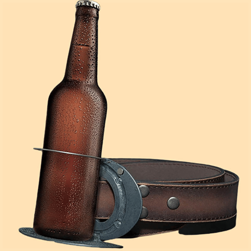 DIY Motorrad Kreativer Bierhalter Schnallen Leder Gürtel für Männer