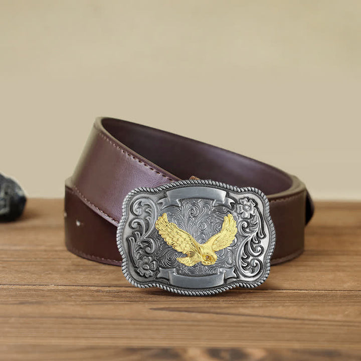 Herren DIY Ledergürtel mit goldener Tierschnalle - Adler - Brauner PU-Gürtel (40) - image 14