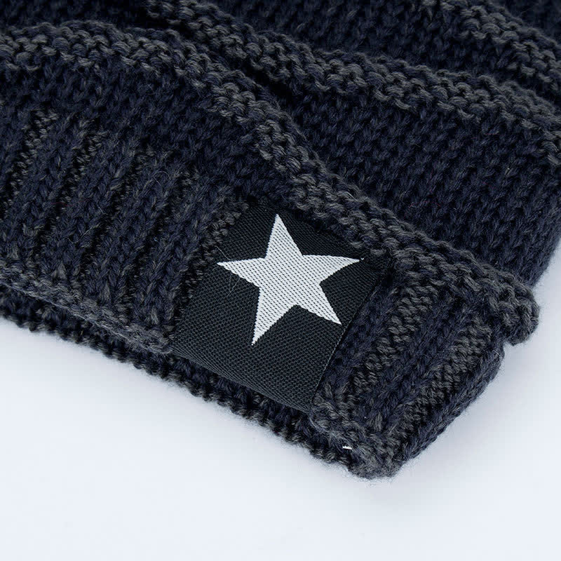 Fleece-gefütterte Fünf-Sterne-Mütze