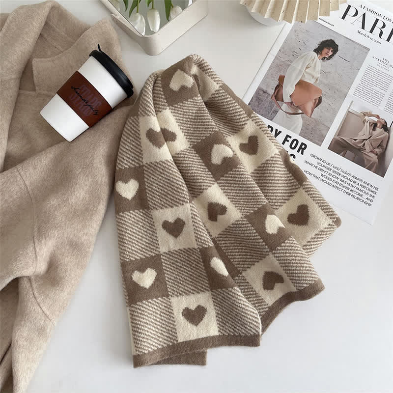 Doppelseitiger Chunky Love Karoschal für Damen