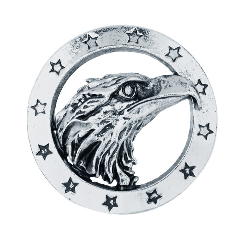 Herren-Kreis-Falkenkopf-Brosche