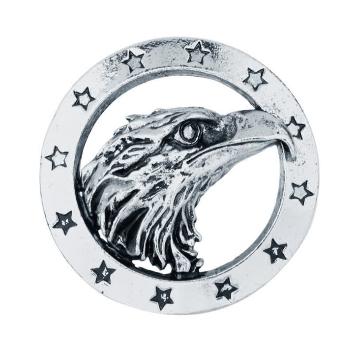 Herren-Kreis-Falkenkopf-Brosche