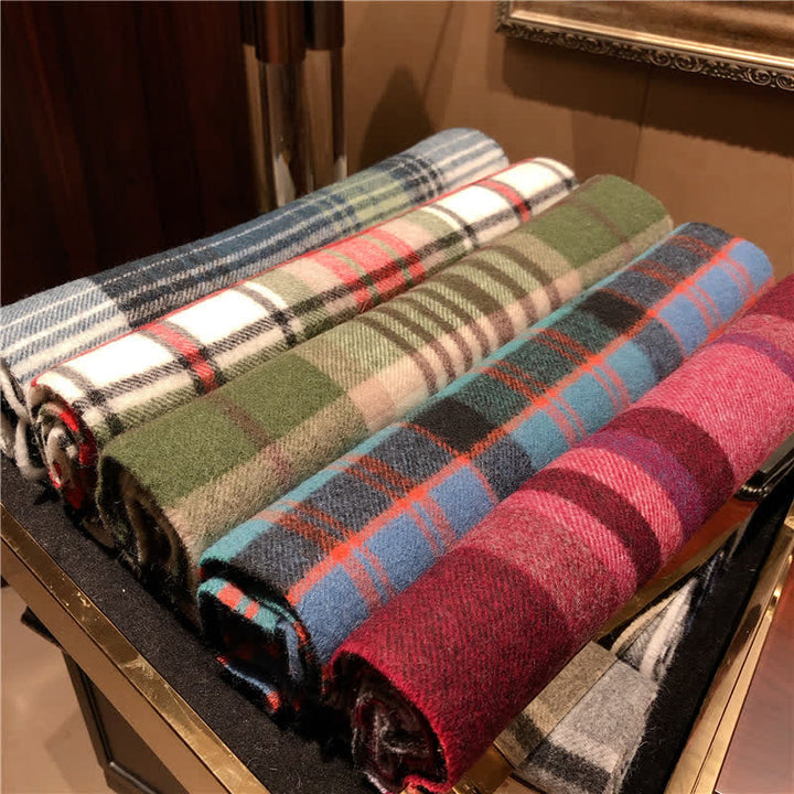 Unisex-Schal aus Lammfell im Edinburgh-Karo-Design, groß und warm - image 7