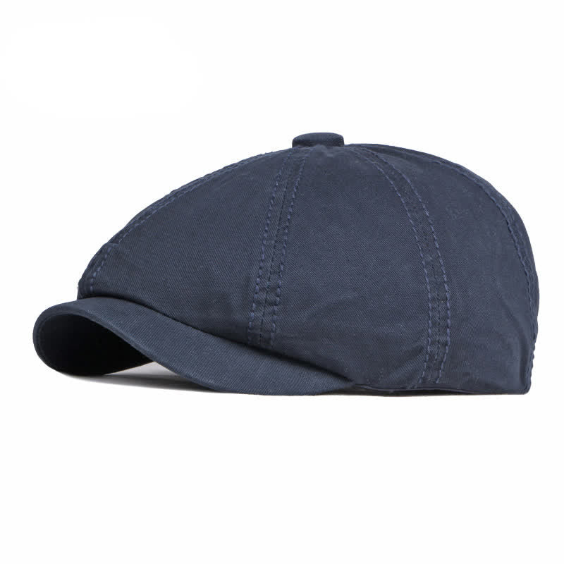 Lässige einfarbige Baumwoll-Tagesbarettkappe - Marineblau - Verstellbar (etwa 21 5/8"-23 5/8") - image 11