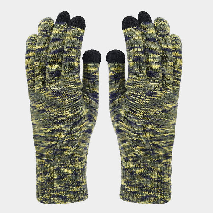 3-teiliger Unisex-Mehrfarbiger Hut-Schal-Handschuh-Set