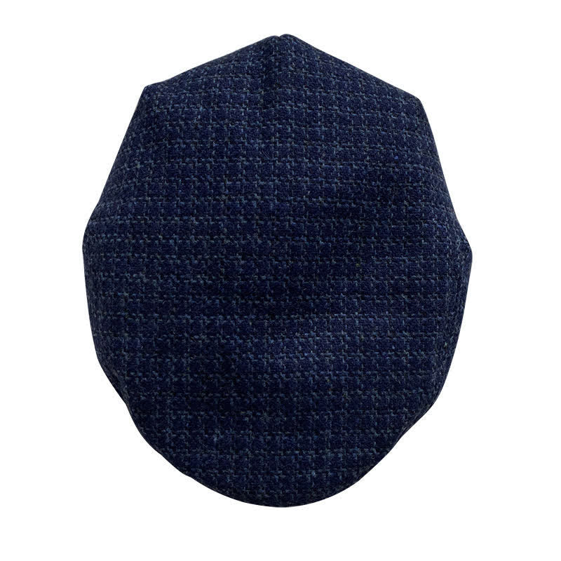 Marineblauer Karo Herbst Winter Barett Mütze