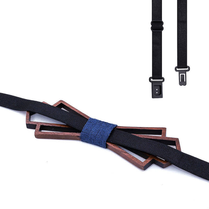 2Stk. Herren Neuheit Hohl Holz Fliege Set