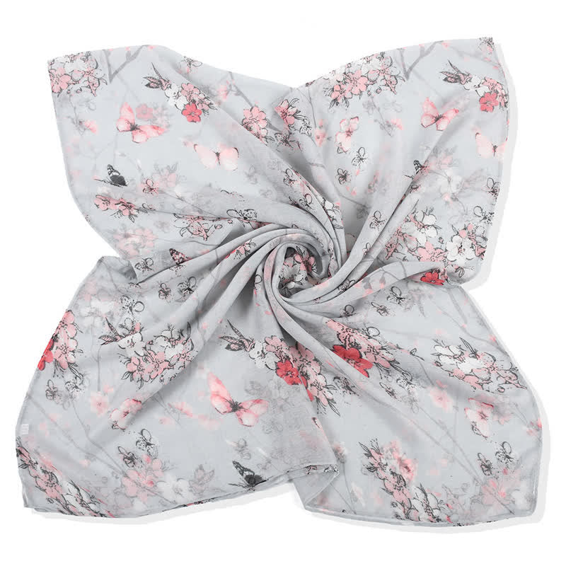 Eleganter, lebhafter Damen-Wickelschal mit Blumenmuster