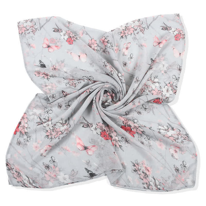 Eleganter, lebhafter Damen-Wickelschal mit Blumenmuster