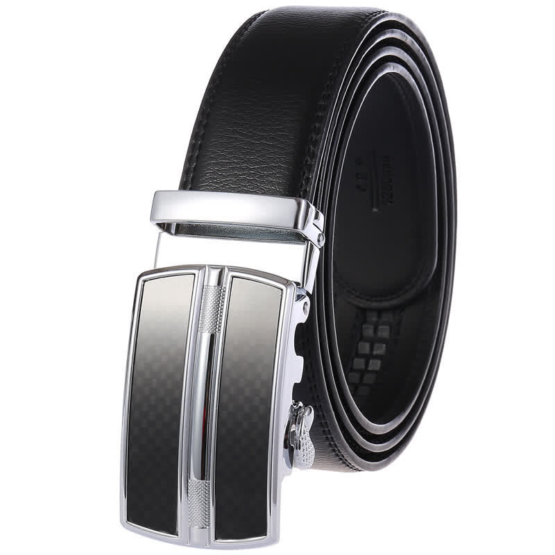 Schlichter Herrengürtel aus hohlem Leder mit automatischer Schnalle - Schwarz #3 - 46 - image 8