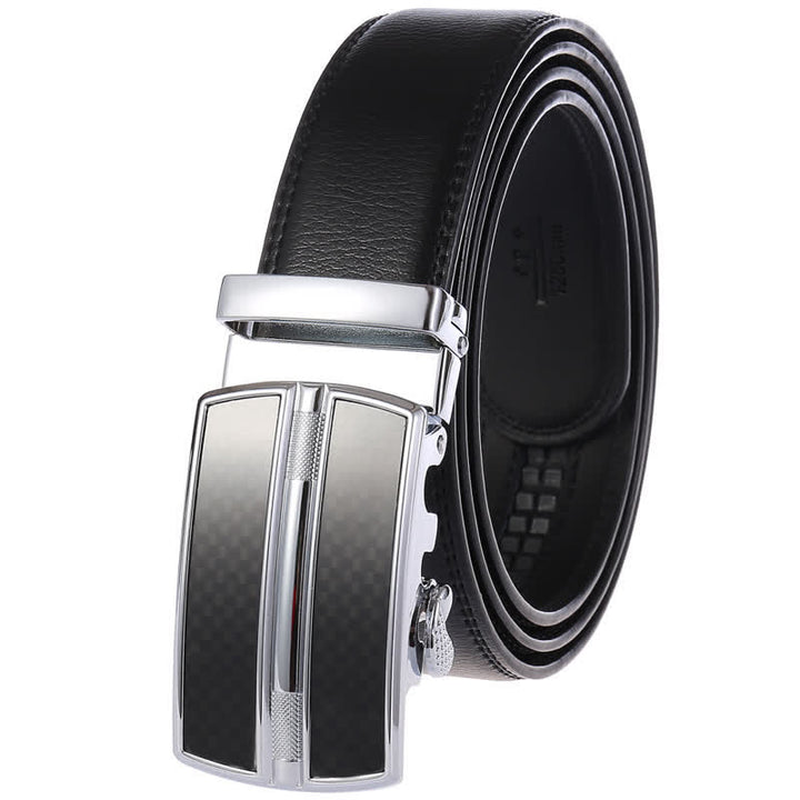 Schlichter Herrengürtel aus hohlem Leder mit automatischer Schnalle - Schwarz #3 - 46 - image 8