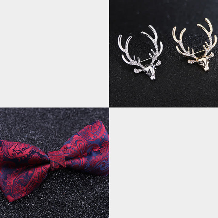 Paisley Weihnachts-Elchkopf-Dekor Fliege für Herren - image 4