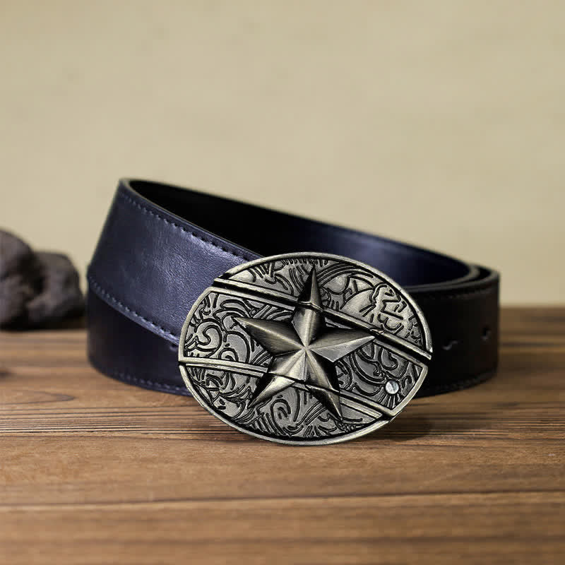 DIY-Ledergürtel für Herren mit verstecktem Pentagramm-Klappmesser