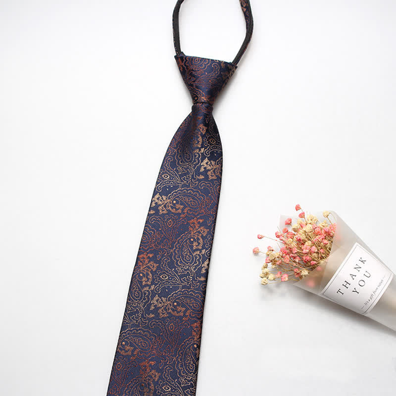 Retro Paisley Blumen Reißverschluss Krawatte für Herren