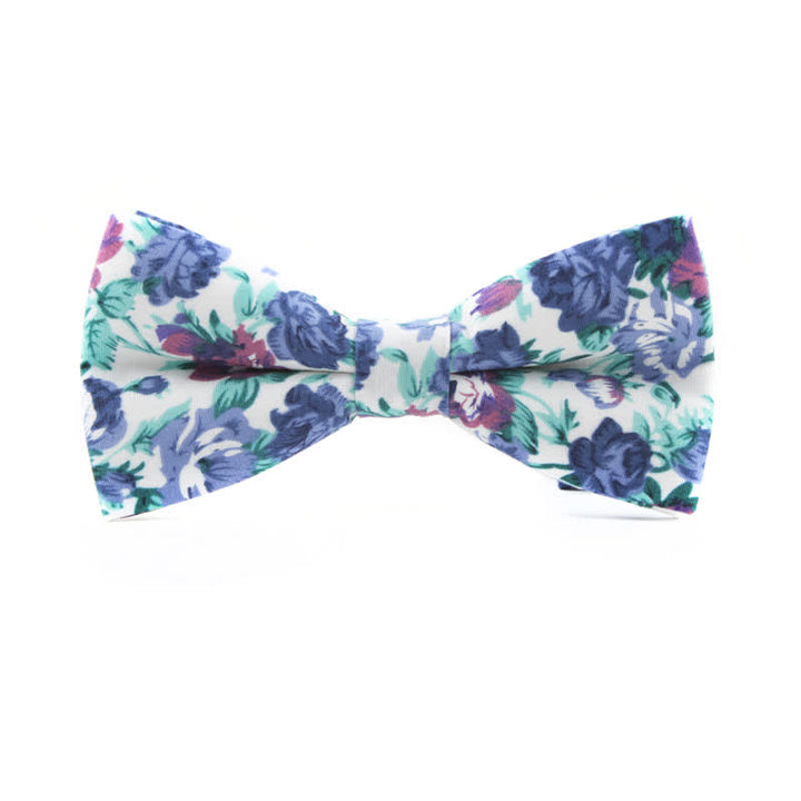 Männerfliege mit Rosenblätternmuster - Violett & Weiß - image 9