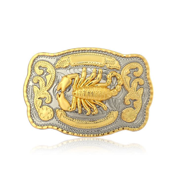 Herren DIY Ledergürtel mit goldener Skorpion-Schnalle